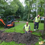 restauratie: de gasleiding wordt aangelegd